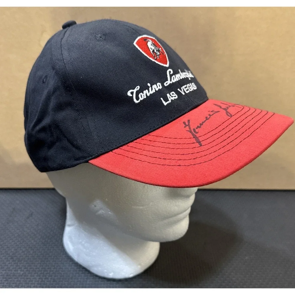Tonino Lamborghini Las Vegas Hat OSFM Adjustable Black Red Color SIGNED